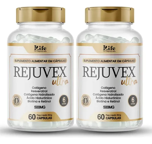 Rejuvex Ultra 120 Cápsulas Com Colágeno E Ácido Hialurônico Sem Sabor