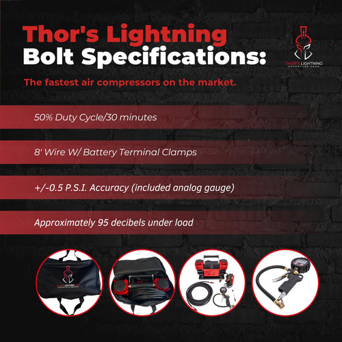 Compresor De Aire Thor Lightning Bolt 12v 10.6 Cfm