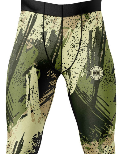 Calça Fitness Compressão Brazilian Jiu Jitsu Camuflado Verde