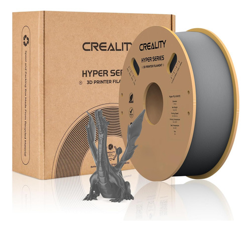 Creality 3d Filamento Impresión Hyper Pla 1.75mm 1kg, Gris