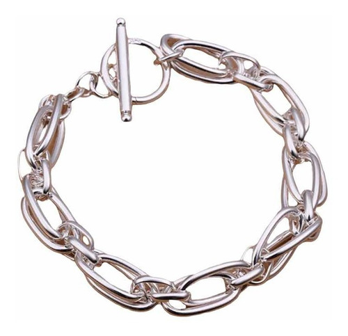 Pulsera O Brazalete Grueso Excelente Calidad - Baño Plata