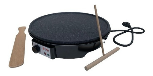 Maquina De Crepe Francês Panqueca Tapioca Omeleteira Teflon Cor Preto 220v