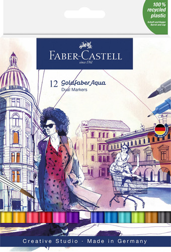Faber-castell Goldfaber Aqua - Marcadores De Acuarela De Dob