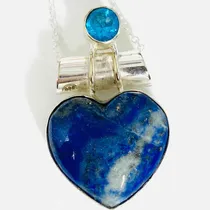 Comprar Colgante Plata 925 Lapislázuli Y Topacio Azul 100% Natural C