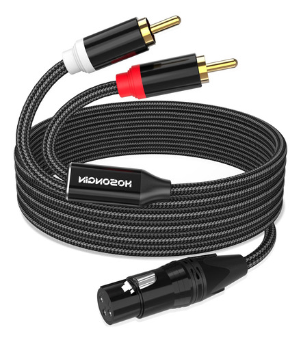 Hosongin Xlr Hembra A Doble 2 Rca Macho Y Cable Divisor De .