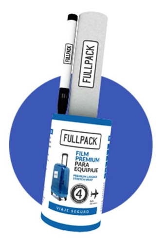 Film Premium Equipaje Fullpack Azul 4 Valijas Marcador Regal