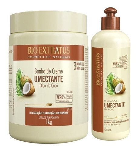 Bio Extratus Umectante Coco Máscara 1 Kg + Finalizador 500g 