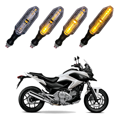 Kit 4 Setas Sequenciais P26s Honda Nc700x Abs 2014 2015 2016