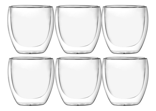 6 Tazas De Café De Vidrio De Doble Pared, Taza Aislada,