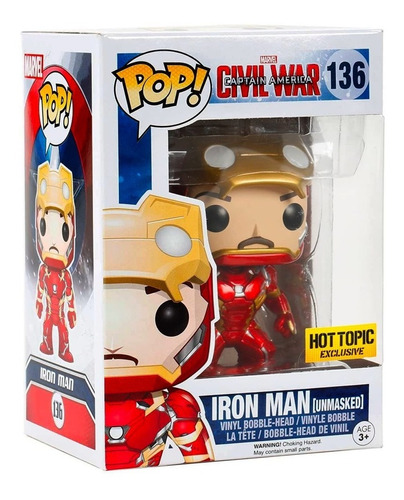 Funko Pop Marvel Civil War Iron Man (unmasked) Hot Topic