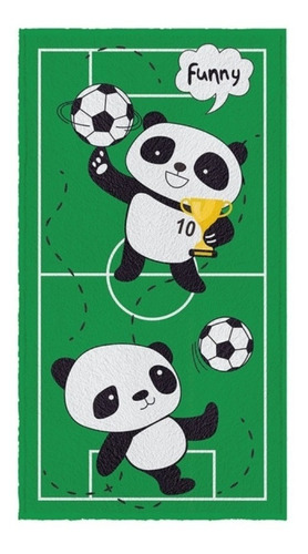 Toalha Banho Infantil Urso Panda Bola Futebol 60cm X 110cm