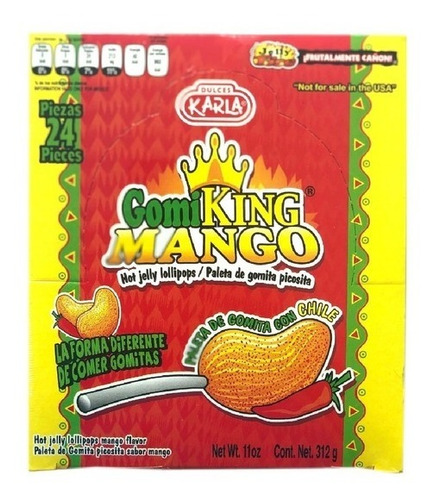 Paleta Gomi King sabor mango enchilada caja de 24 unidades