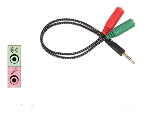 Adaptador Splitter Audio Microfono 2 A 1 Cel Laptop