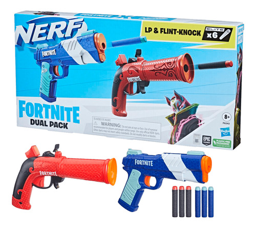 Lanzador Dardos Nerf Elite Fornite Dúo Pack Lp Flint Knock