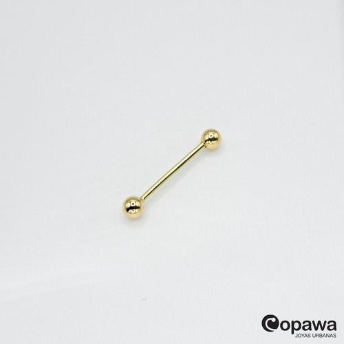 Piercing Lengua Oro 18k Barra 5mm - Copawa Joyas