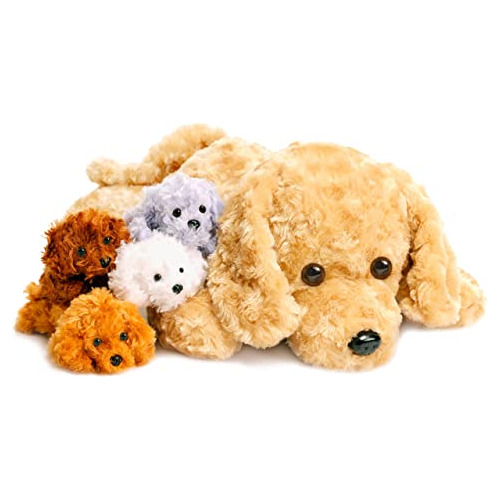 5 Piezas De Peluches De Perros Niñas, 1 Mamá Perro 4 ...