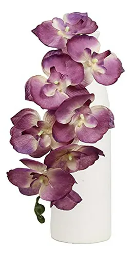 Conjunto De 4 Tallos De Orquídeas Artificiales De Seda, 8 Ca