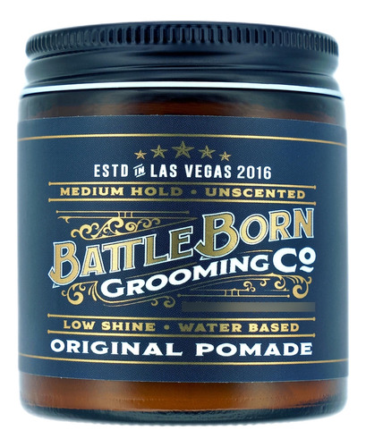 Battle Born Grooming Co Pomada Original (sin Perfume, 4 Onz.