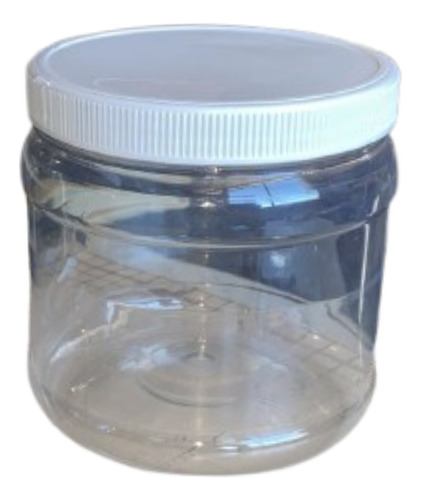 Botella Tarro Pet Transparente 1 Kg Tapa Blanca 100 Pzas
