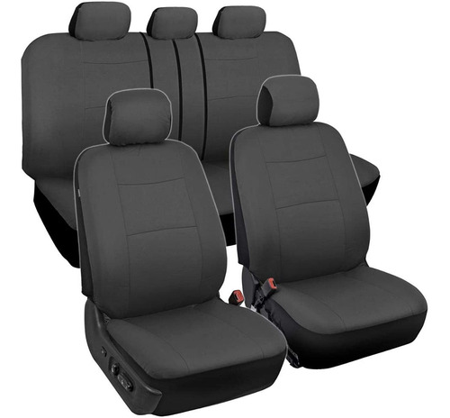 Bdk Carbón Negro Completo De Fundas De Asiento De Coche Set 