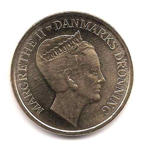 Moneda Dinamarca Año 2010 Reina Margarita 70 Aniversario
