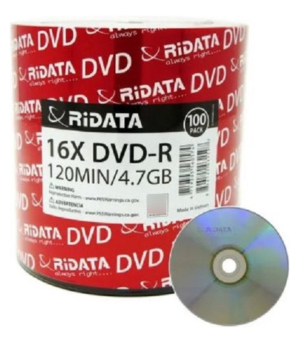 600 Dvd-r Ridata Logo 16x 4.7 Gb Facturado