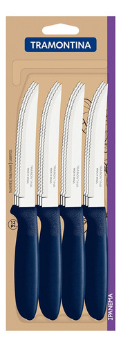 Cuchillo De Asado 5 Pulgadas Set X12 Pz. Tramontina Ipanema Color Azul