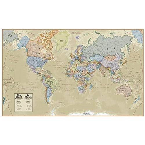 Mapa Mundial De Pared Francés/inglés De Boardroom, Ma...