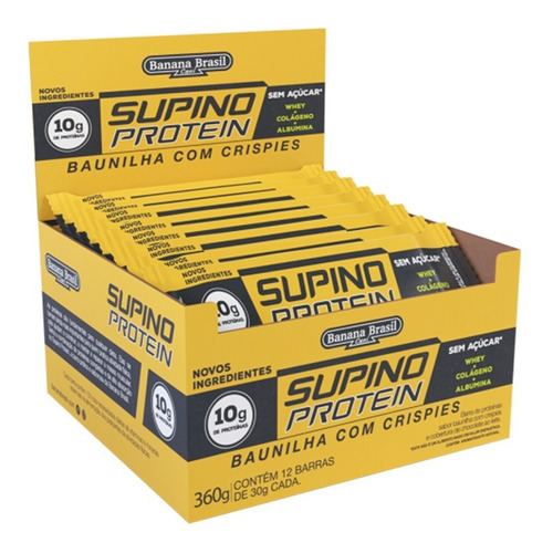 Barras De Supino Protein Sabor Baunilha Com Crispies 12x30g