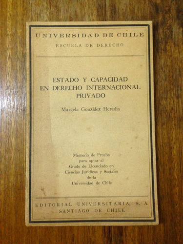 Estado Y Capacidad En Derecho Internacional Privado Gonzalez