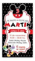 Comprar Tarjeta Digital E Imprimible De Cumpleaños Mickey 2 Formatos