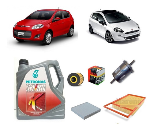 Kit De 4 Filtros Fiat Palio Siena 1.6 16v Y Selenia X4