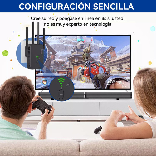 Repetidor Wifi Amplificador Señal De 1200mbps 2.4/5.8ghz Wps