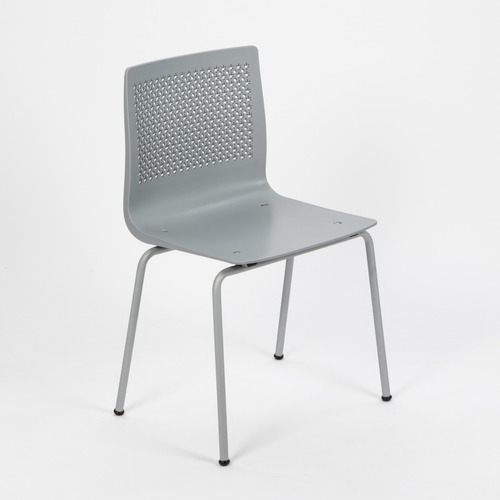 Silla De Cocina Diseño Ananá Plástica Apilable Reforzada Estructura De La Silla Patas Grises Asiento Asiento Plástico Gris Diseño De La Tela No Tiene Tela