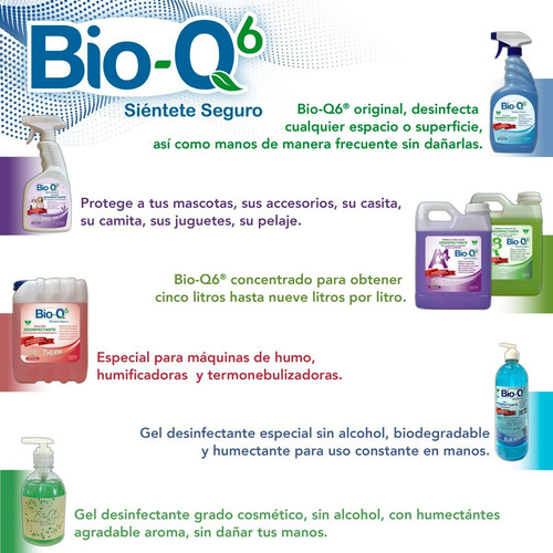 Desinfectante Sanitizante - Bioq6 - 3pz De 120ml C/u