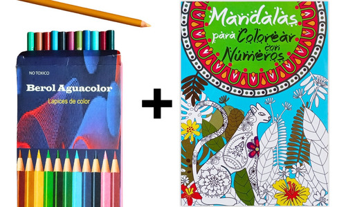 Mandalas Con Guía De Color + Caja 12 Colores