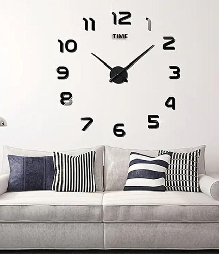 Reloj De Pared 3d Adhesivo 120 Cm