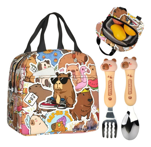 Divertida Bolsa De Almuerzo Aislante Con Forma De Capibara