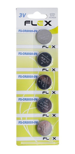 Bateria Lithium 3v Cr2025 Flex - Cartela 5 Unid - Fx-2025 