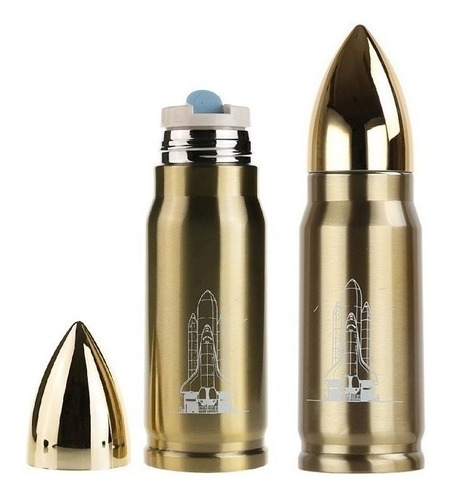 Pack 2 Termo Metal Forma De Bala Keep Thermos 350ml Airsoft