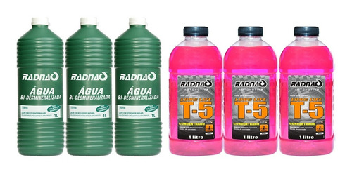 Kit 3 Água Bi-desmineralizada 3 Radnaq T5 Rosa Concentrado