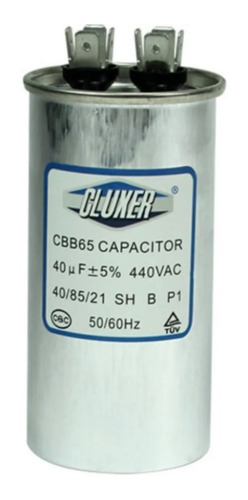 Capacitor De Trabajo, 40mf, 440vac +-5%, 50/60hz, Cluxer 