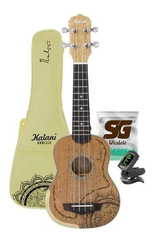 Kit Ukulele Soprano Nalu Signature Kalani 15551 Cor Marrom