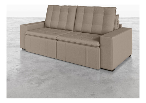 Sofá Cama Retrátil E Reclinável 3 Lugares 220cm Em Veludo
