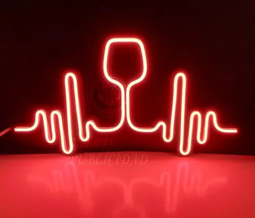 Letrero de Neón de Copa de Vino Bar Neon Sign Cartel Luminoso LED