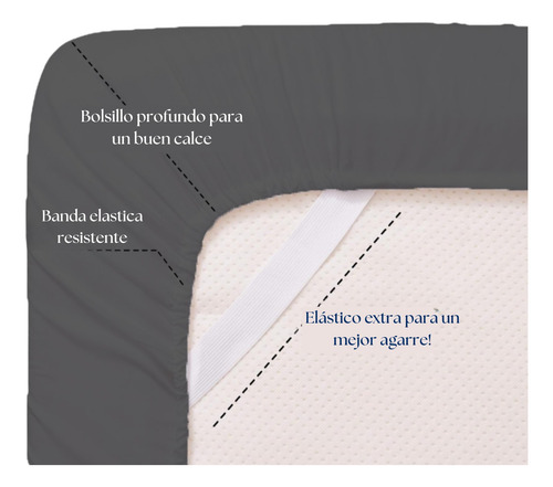 Juego De Sábanas Bordadas King Size 600 H - Cemdash Home Gris Oscuro Liso