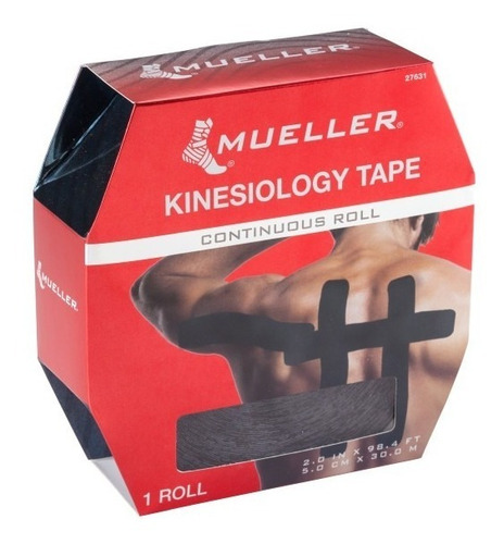 Cinta Quinesiológica Mueller  Rollo De 5 Cm X 30 M. Negro