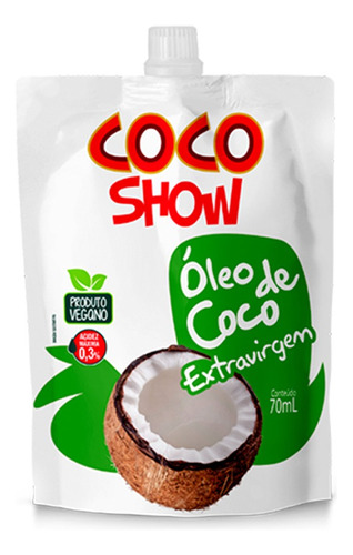 Óleo De Coco Pouch Coco Show 70ml Para Fritar E Saltear