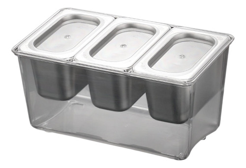 Caja De Condimentos Refrigerada, 3 Compartimentos