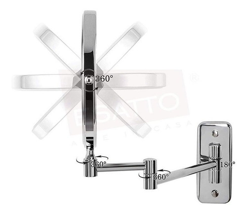 Imagen 6 de 9 de Esatto® Espejo Baño Pared 20 Cms Lupa Aumento Giratorio Para Maquillarse O Rasurarse Ideal Para Baño Tipo Hotel Ac-044